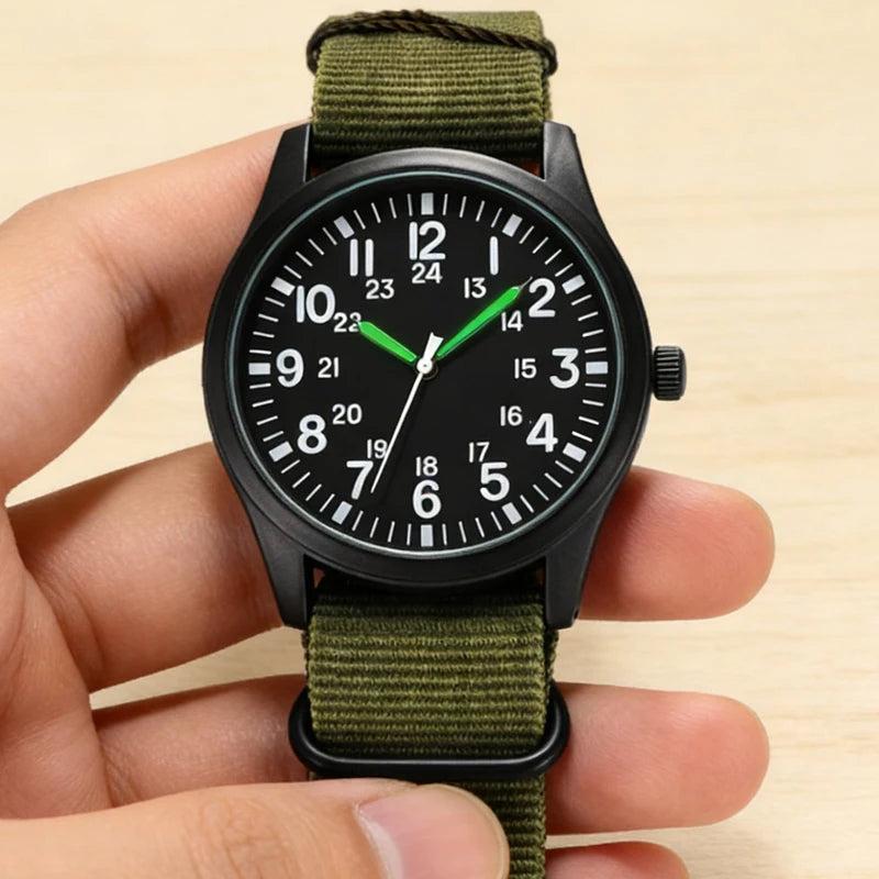 Luminous Men Sport Military Watch Shock Resistant Wristwatches Simple Nylon Band Male Army Wrist Watch Quartz Relogio Masculino