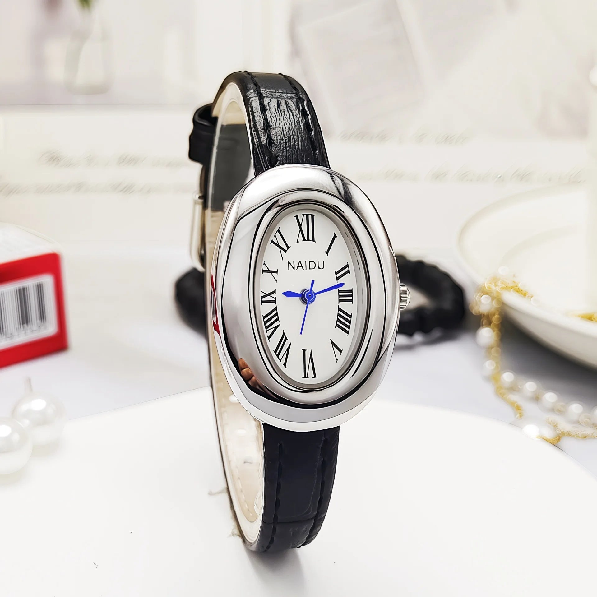 Luxury Brand Women Oval Goose Egg Quartz Watch Vintage Leather Strap Wristwatch Ladies Watches Christmas Gift Clock Relojes