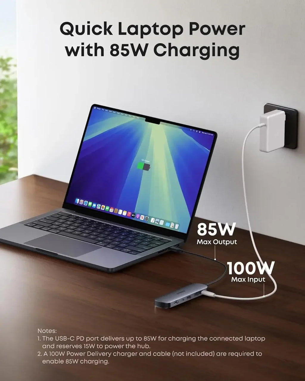 New Anker 7 in 1 USB C Hub Multi Port Adapter 4K 60Hz HDMI Splitter 85W Power Delivery for Laptop Tablet MacBook Pro