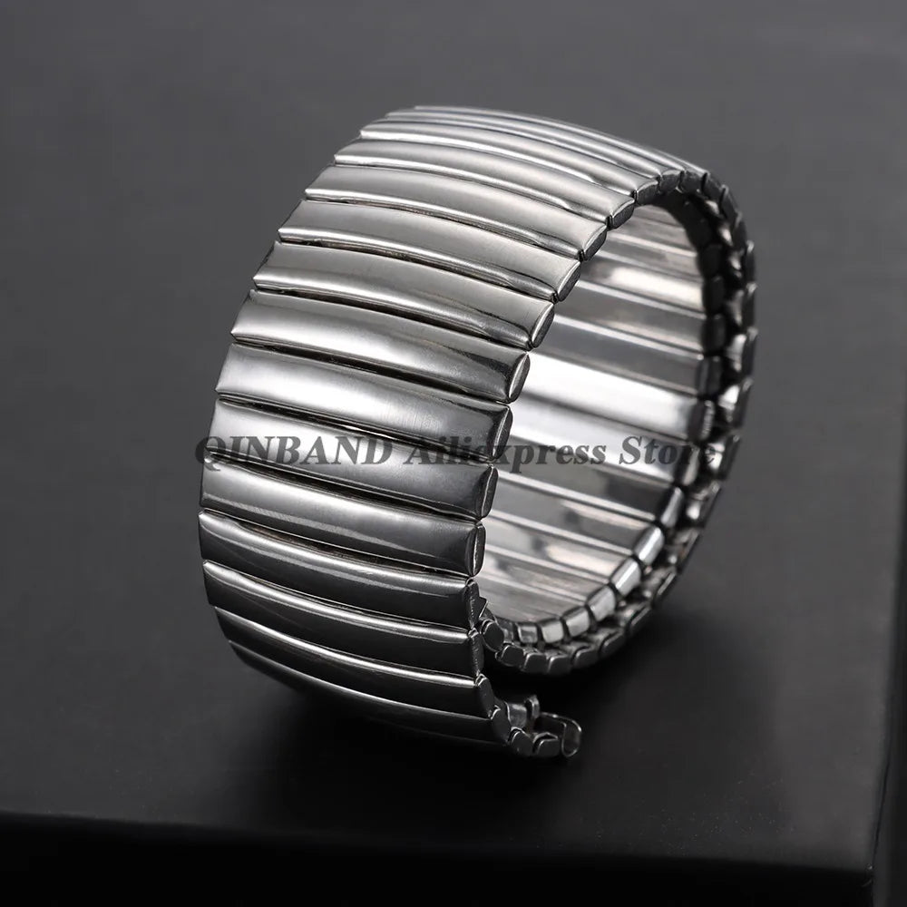 12mm 14mm 16mm 18mm 20mm 22mm Expansion Stainless Steel Watch Strap Elastic Metal Watchband Universal Men Women Watches Bracelet