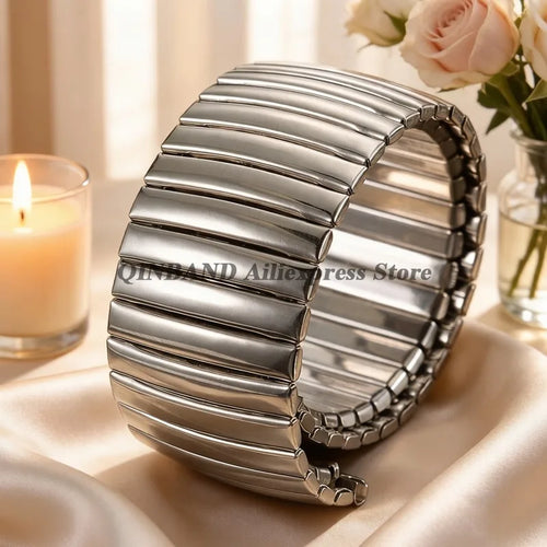 12mm 14mm 16mm 18mm 20mm 22mm Expansion Stainless Steel Watch Strap Elastic Metal Watchband Universal Men Women Watches Bracelet