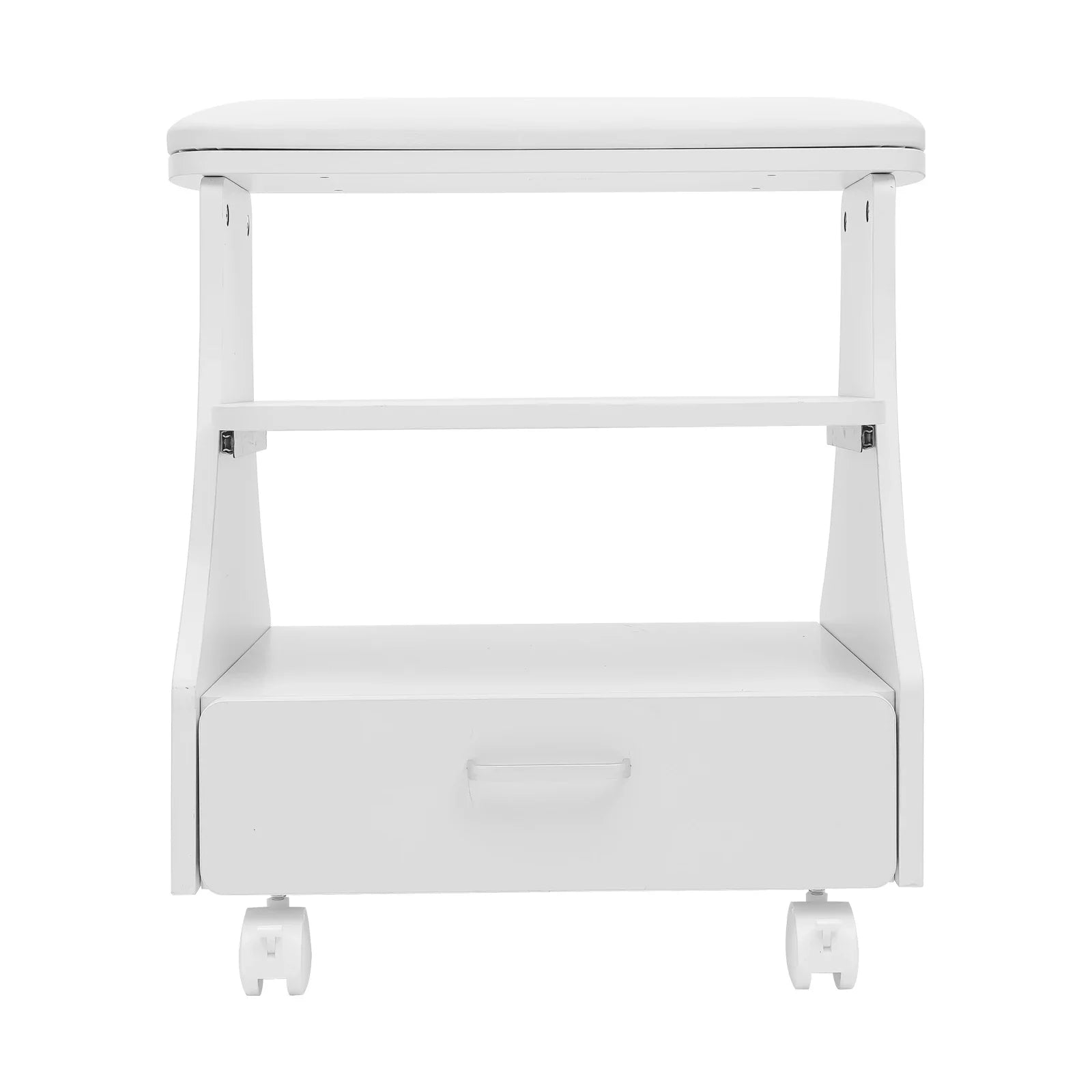 Portable Beauty Salon Foot Bath Trolley Pedicure Manicure Foot Rest with Massage Function Foot Spa Table White