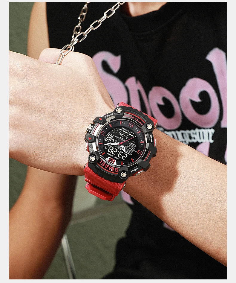 SMAEL Watch Men Sport Alarm Clock For Men 50M Waterproof Wristwatches 8089 Original Brand Men's Wristwatch Quartz Sports Watches