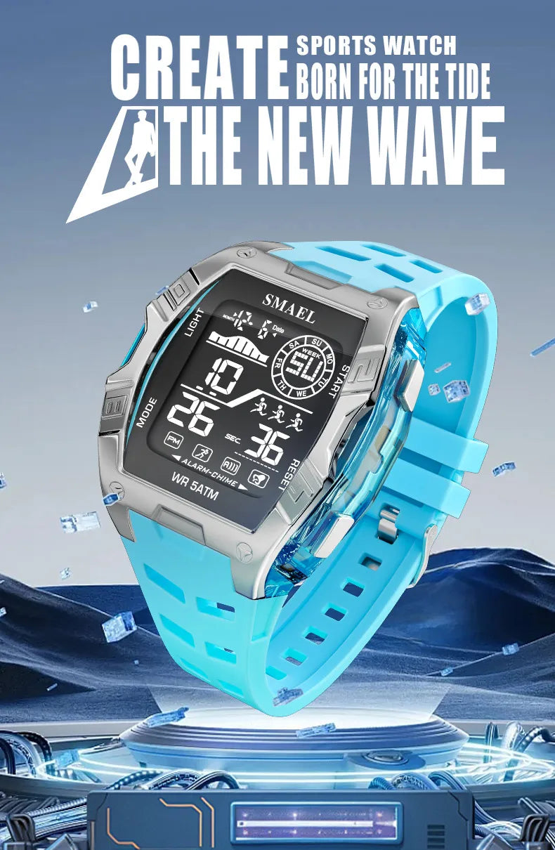 Military Watches Smael relojMen Watch 2025 New 50M Waterproof  Stopwatch Alarm LED Light Digital Watches 8130 Men's Sports Watch