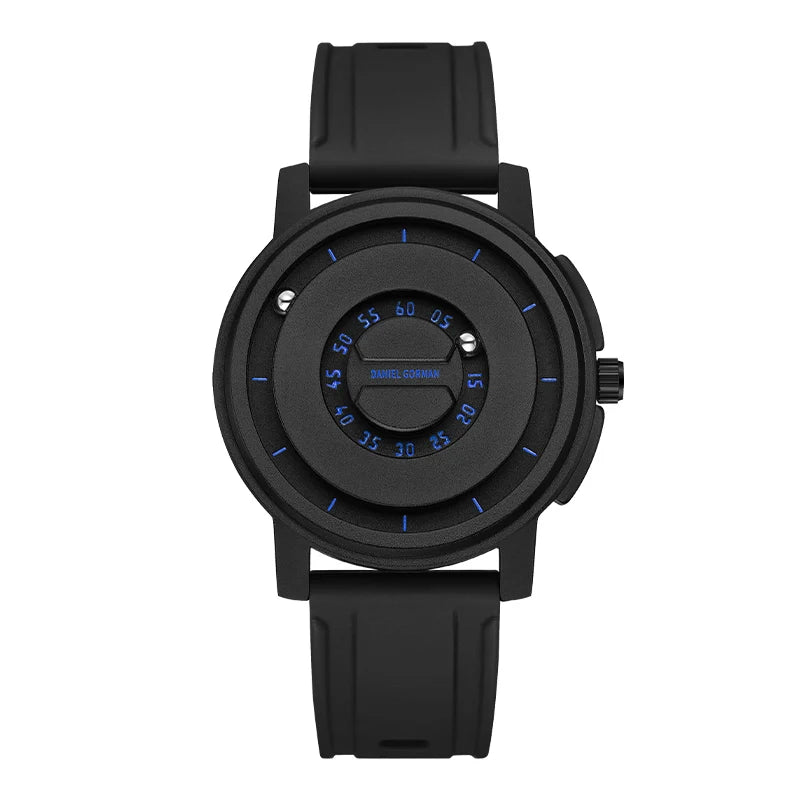 DANIEL GORMAN Fashion Silicone Watch For Men Outdoor Sports Waterproof Scrolling Pointer Magnetic Force Men's Quartz Wristwatch