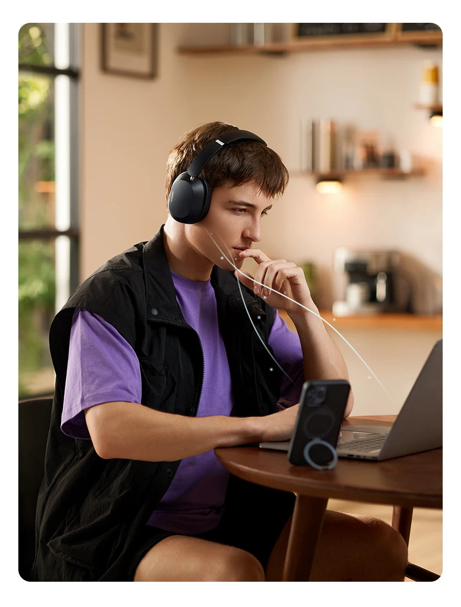 UGREEN Max5c Wireless Bluetooth Headphones 43dB Hybrid Active Noise Cancellation Hi-Res LDAC 75H Spatial Audio Earbuds Headset