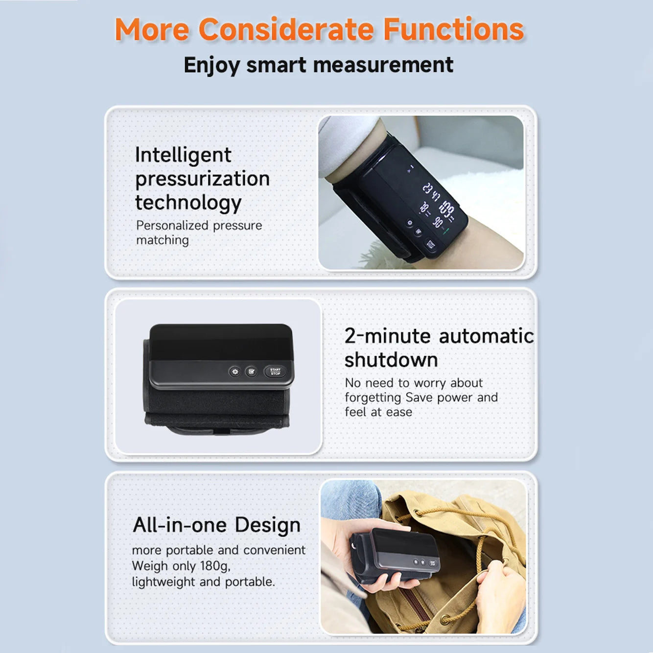 Bluetooth blood pressure meter,large screen display,2 sets of data storage,Intelligent portable upper arm blood pressure monitor
