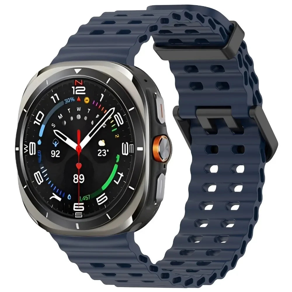Two-color Silicone Strap for Samsung Galaxy Watch Ultra 47mm Ocean Original Official Wristband Galaxy Watch 8-7 Ultra 47mm Belt