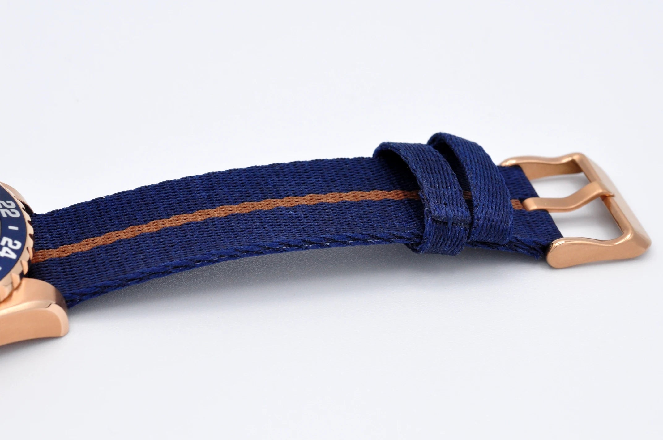 Top Quality Rose Gold Men's Luminous Casual Watch Fabric Strap GMT Quartz Wristwatch Stainless Steel Case 20 Bar Deep Waterproof