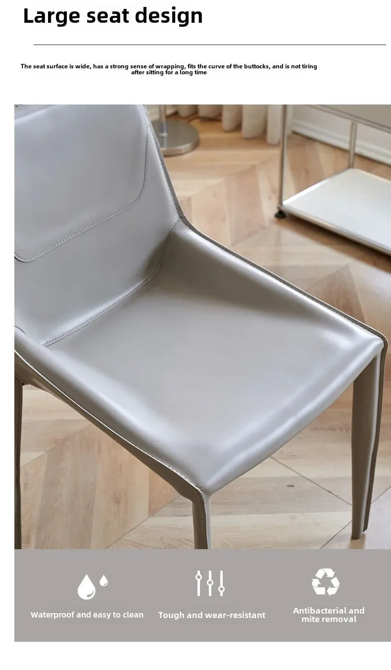 Leather Meeting Sedentary Dining Chair Luxury Backrest Comfortable Simple Dining Chair Hotel Restaurant Cadeiras Home Furniture