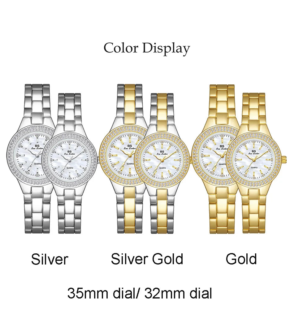 Original Brand Women's Watches Fashion Diamond Quartz Watch Luxury Classic Stainless Steel Bracelet Wristwatch Famale Hot Sale