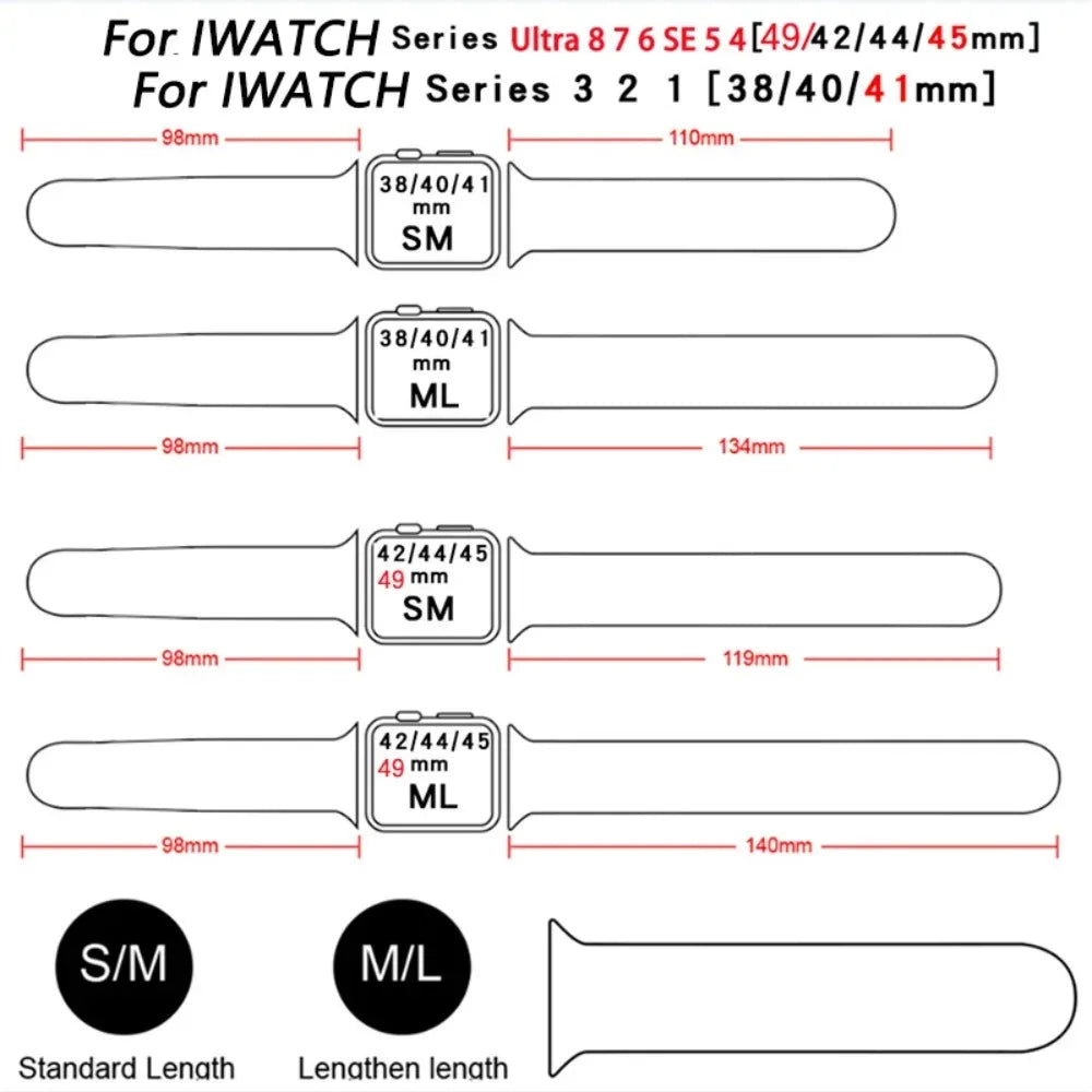 Sports Silicone Strap For Apple Watch Band Ultra 49mm 46mm 45mm 44mm 42mm 41mm 40mm Watchband for iWatch 11 10 9 8 7 6 5 4 SE