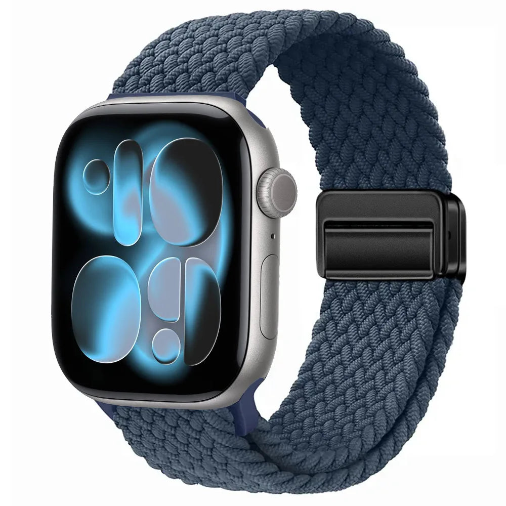 Nylon Loop Strap for Apple Watch 11 10 9 8 7 46mm 42mm 45mm 41mm Ultra 3 2 1 49mm Magnetic Braided  IWatch 6 5 4 SE3 Accessories