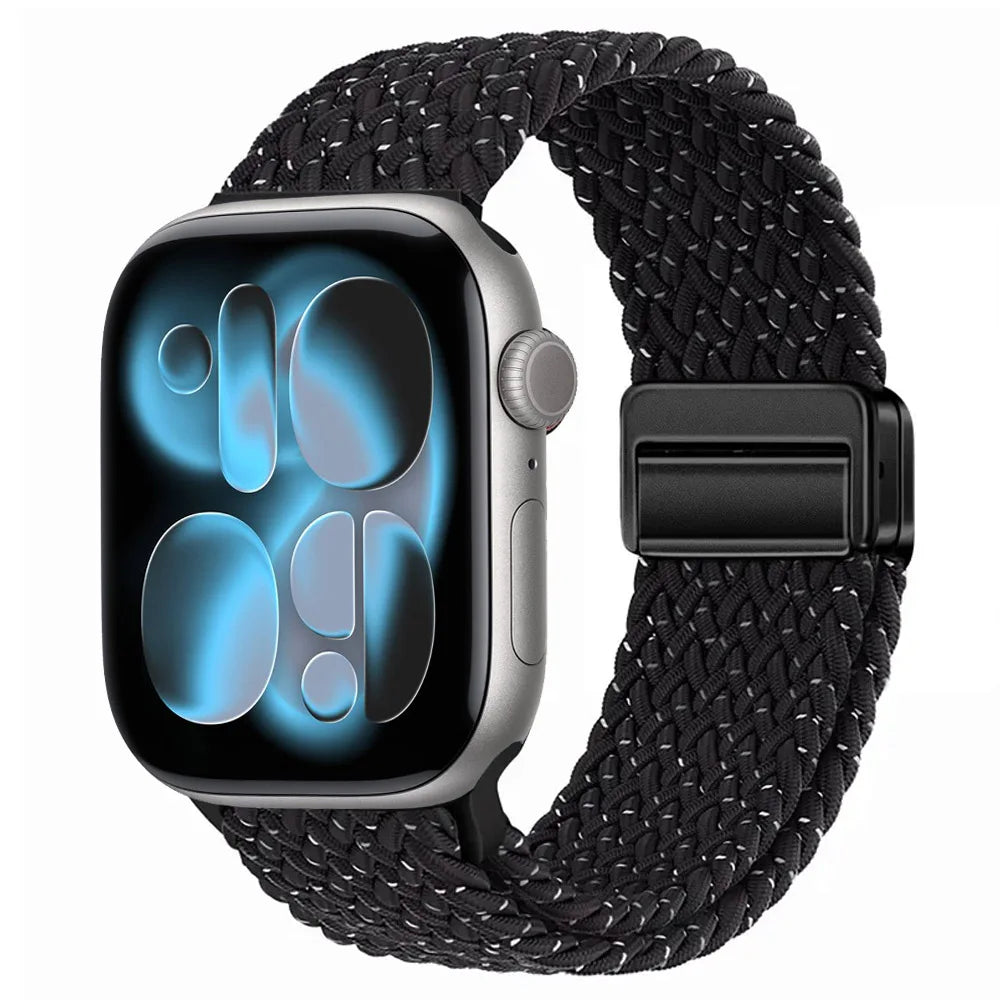 Nylon Loop Strap for Apple Watch 11 10 9 8 7 46mm 42mm 45mm 41mm Ultra 3 2 1 49mm Magnetic Braided  IWatch 6 5 4 SE3 Accessories