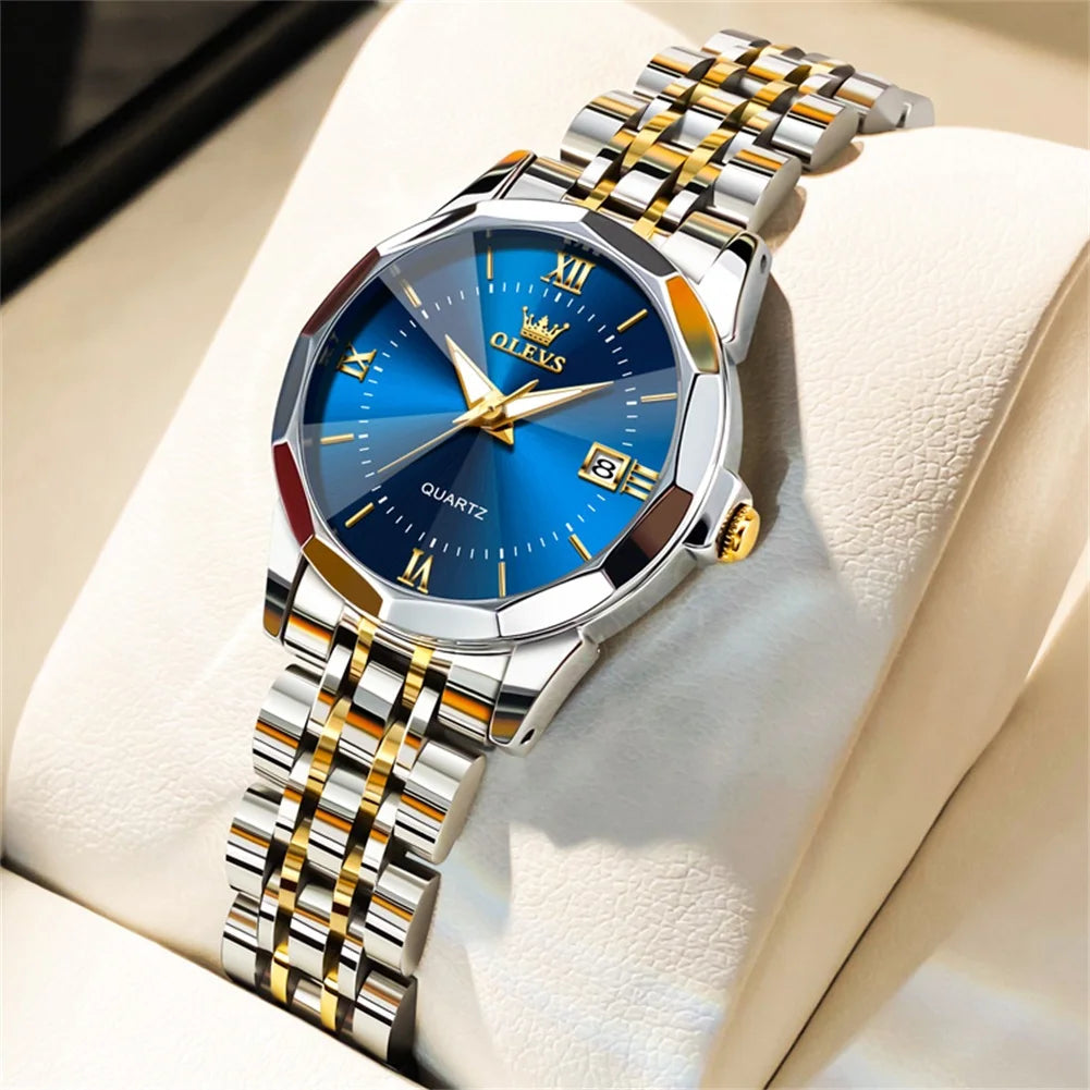 OLEVS 9931 Elegant Fashion Women's Watches Luxury Brand Original Quartz Watch forLadies Waterproof Stainless Steel Luminous Date