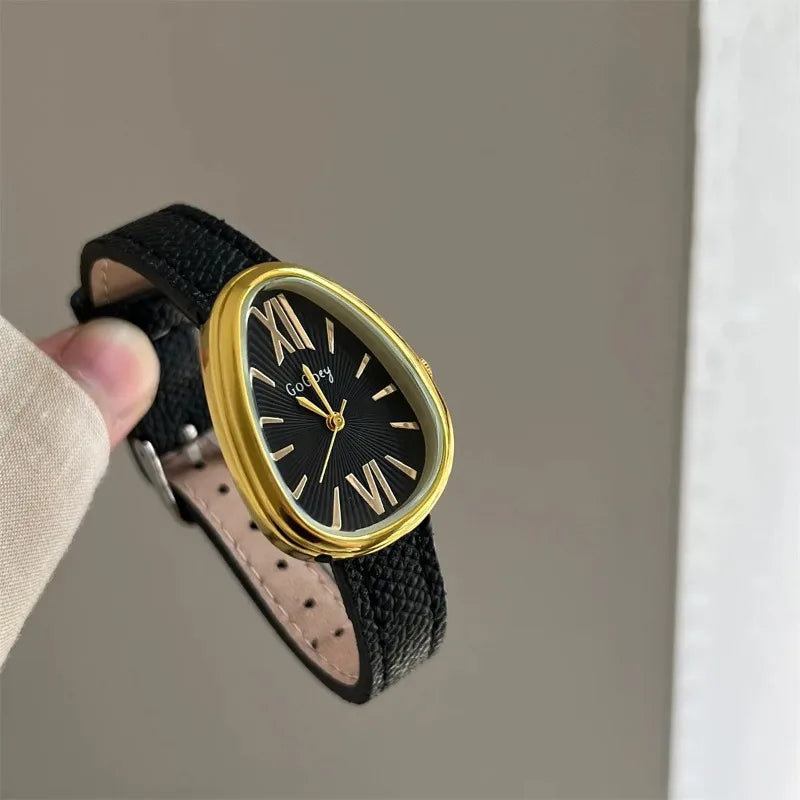 Luxury Brand Women Snake Dial Watch Ladies Fashion Red Leather Strap Quartz Wristwatch Female Gift Dropshipping Clock Relogio