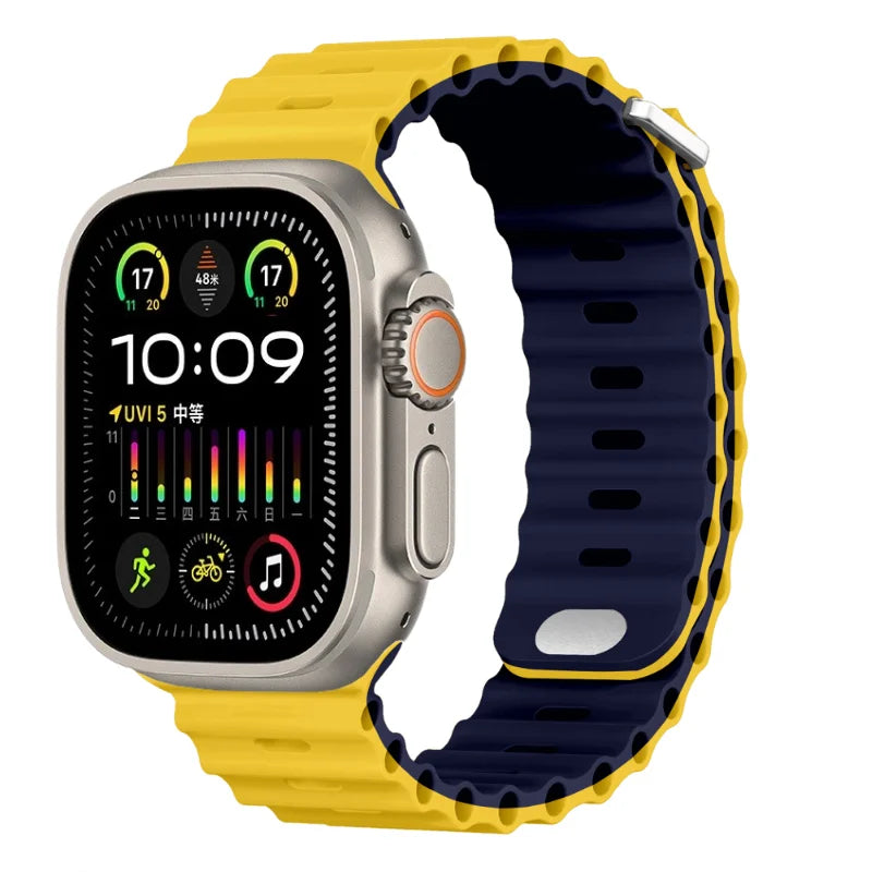 Ocean strap For Apple Watch Ultra 3 2 1 Band 49mm 11 10 9 8 7 46mm 45mm 41mm Silicone Wristband iWatch 6 5 4 SE3 44mm 40mm 42mm