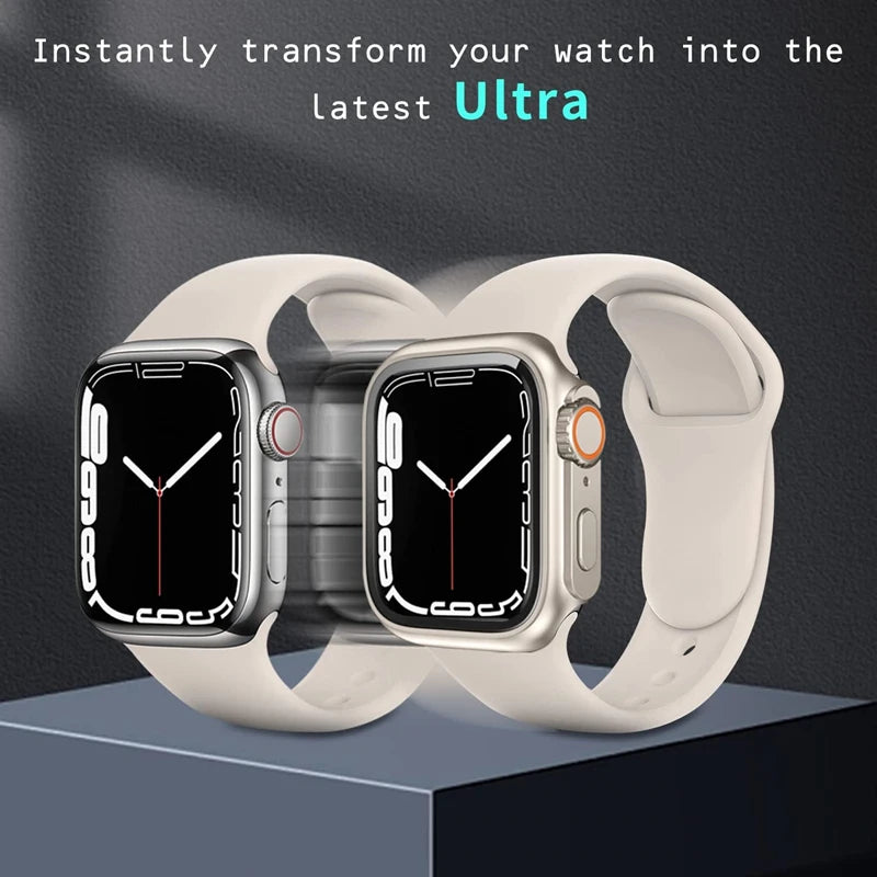 Glass+Cover for Apple Watch 4/5/6/SE3 40mm 44mm 7/8/9 41 45mm Screen Protector Change Ultra Bumper iWatch Series 10/11 42mm 46mm