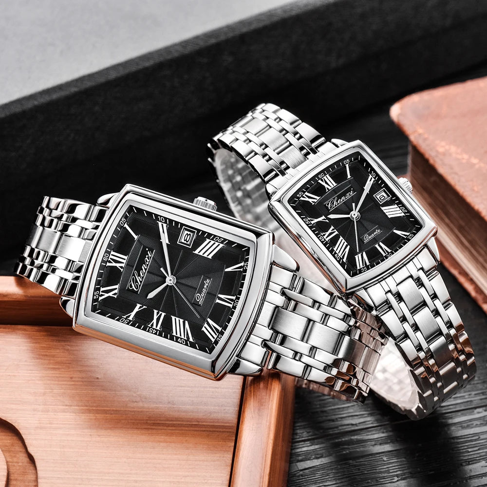 CHENXI Watches for Man Fashion Casual Calendar Quartz Watch Stainless Steel Bracelet Waterproof Men's Wristwatches Gifts