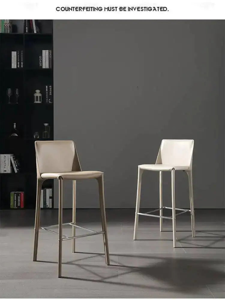 White Ergonomic Stools Replica Bar Leather Designer Kitchen Bar Stool High Midcentury Taburetes Altos Cocina Kitchen Furniture