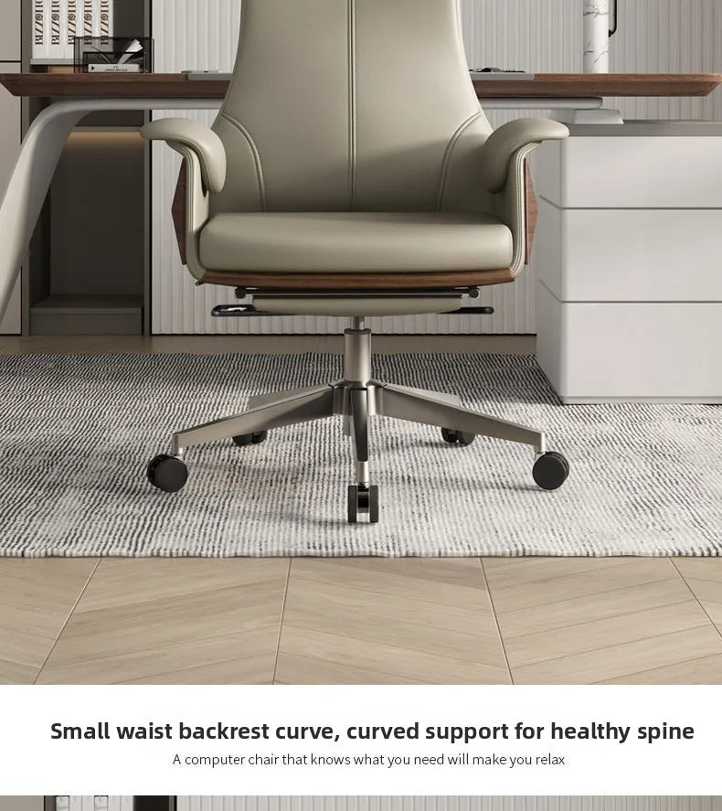 High end boss chair, genuine leather office chair, CEO computer, ergonomic, sedentary, swivel chair that can be reclined