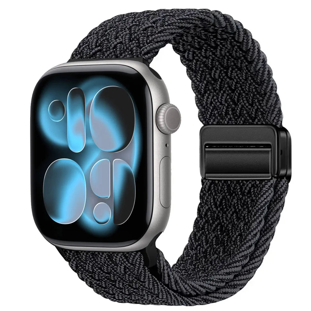 Nylon Loop Strap for Apple Watch 11 10 9 8 7 46mm 42mm 45mm 41mm Ultra 3 2 1 49mm Magnetic Braided  IWatch 6 5 4 SE3 Accessories