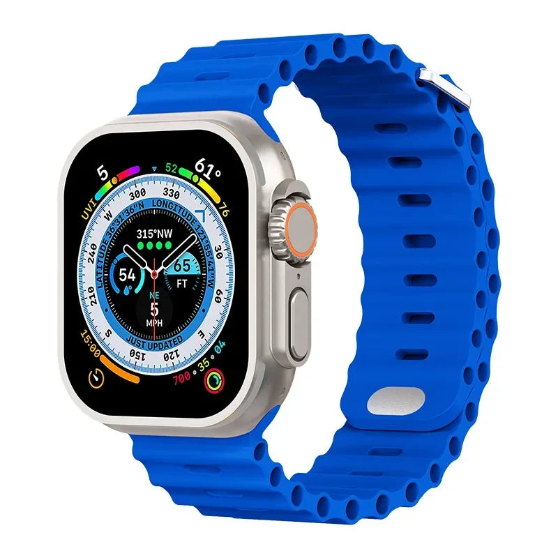 Ocean strap For Apple Watch Ultra 3 2 1 Band 49mm 11 10 9 8 7 46mm 45mm 41mm Silicone Wristband iWatch 6 5 4 SE3 44mm 40mm 42mm