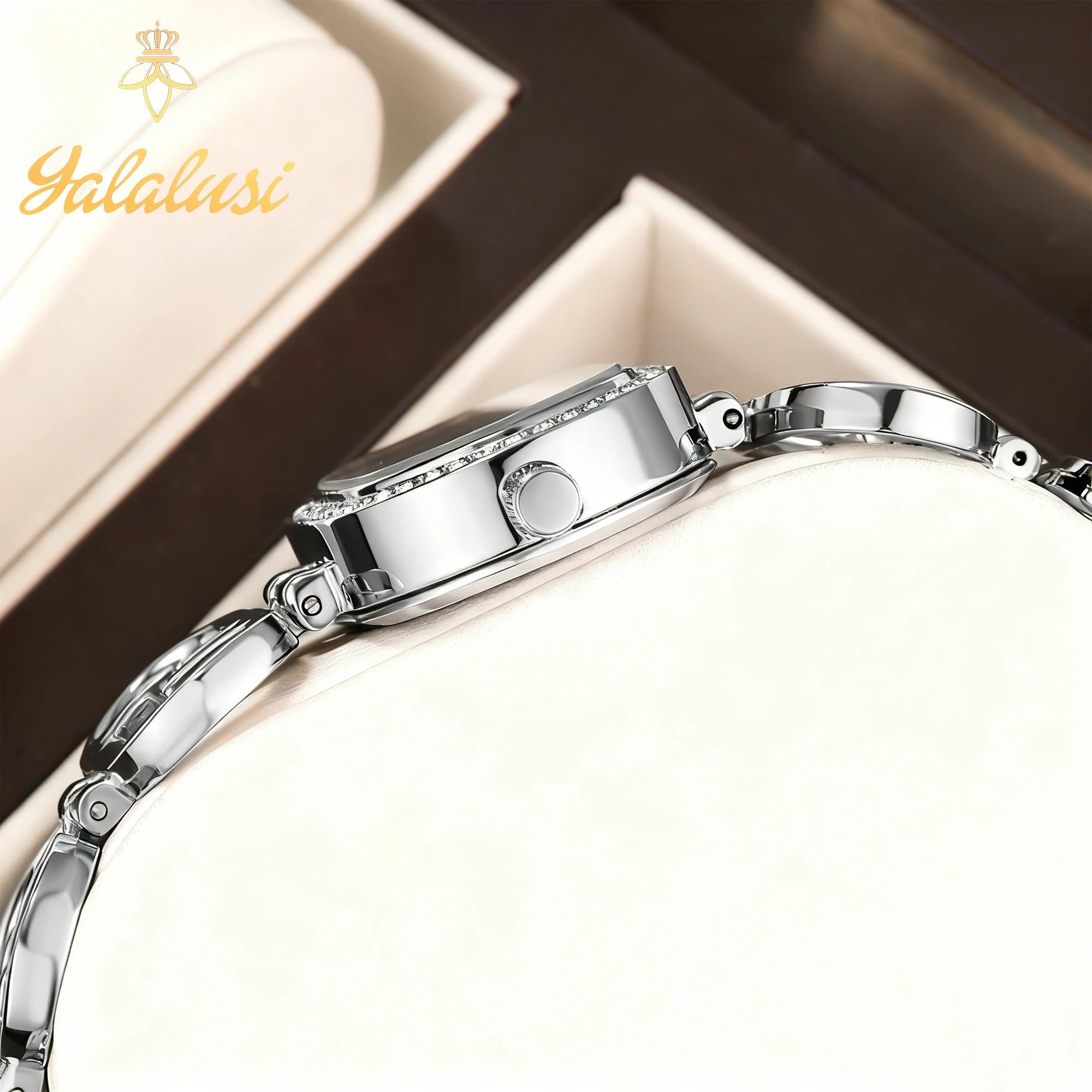 YaLaLuSi Women's Quartz Water-Resistant Bracelet Watch: A Luxurious Diamond-Set Gift reloj mujer watch for ladies