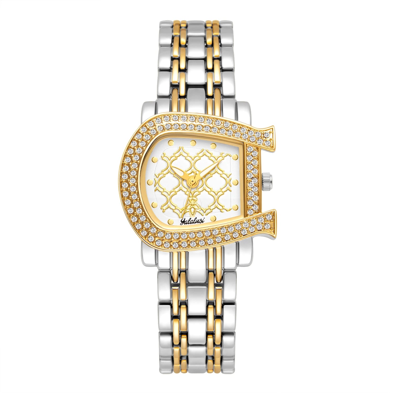 YaLaLuSi Women's Luxury Diamond-Set Asymmetrical Dial Bracelet Watch, Water-Resistant Quartz Watch reloj mujer watch for ladies