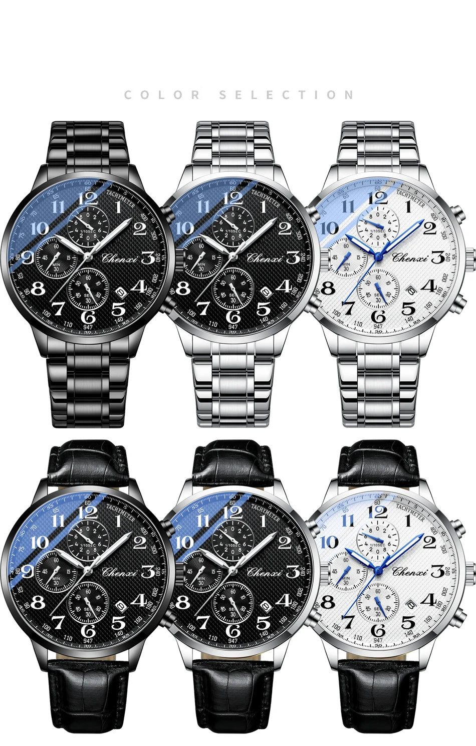 CHENXI Watches For Men Multi-functional Quartz Man Watch Calendar Luminous Chronograph Men's Wristwatches Gifts