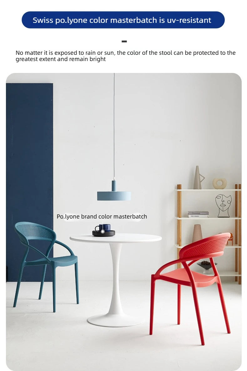 Plastic Chair Backrest, Home Thick Backrest Chair, Casual Nordic Minimalist Dining Chair, Restaurant Chair, Outdoor Armchair