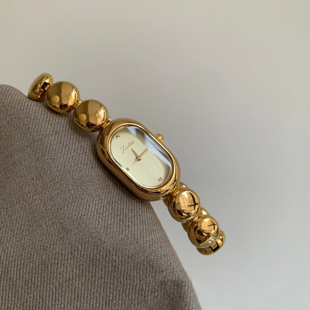 Womens Watch for Girls Wrist Quartz Reloj Sliver Grey Gold Orologio Ladies Luxury Oval Shaped Wristwatch Stainless Steel Clock