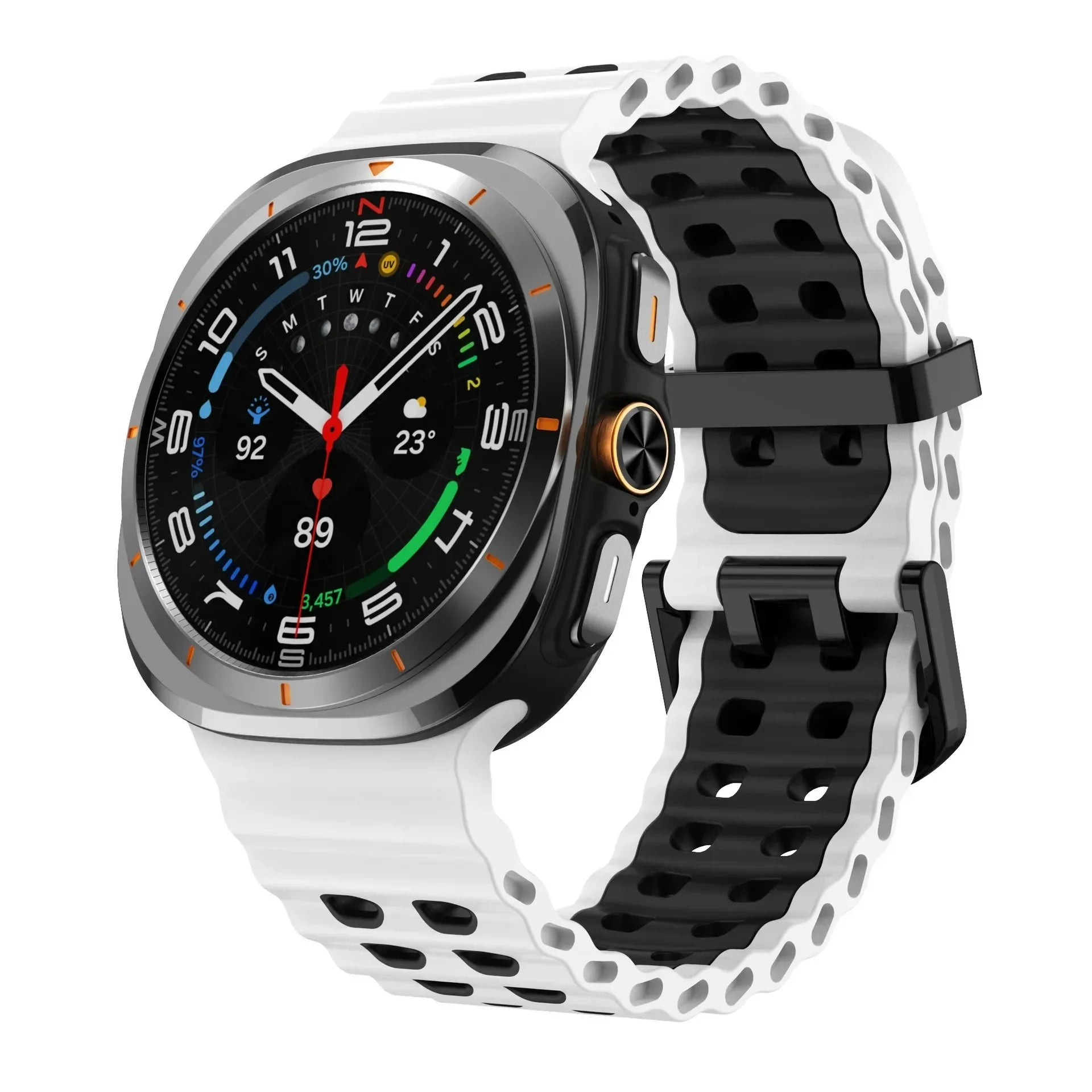 Two-color Silicone Strap for Samsung Galaxy Watch Ultra 47mm Ocean Original Official Wristband Galaxy Watch 8-7 Ultra 47mm Belt