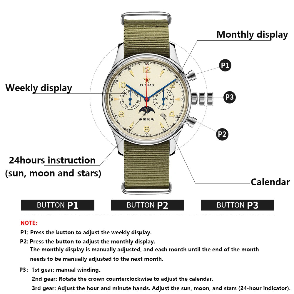 SEAKOSS 40mm 1963 Men's Watch  Automatic Mechanical wrist watch seagull ST1654 Movement Calendar Week Display Air Force watches