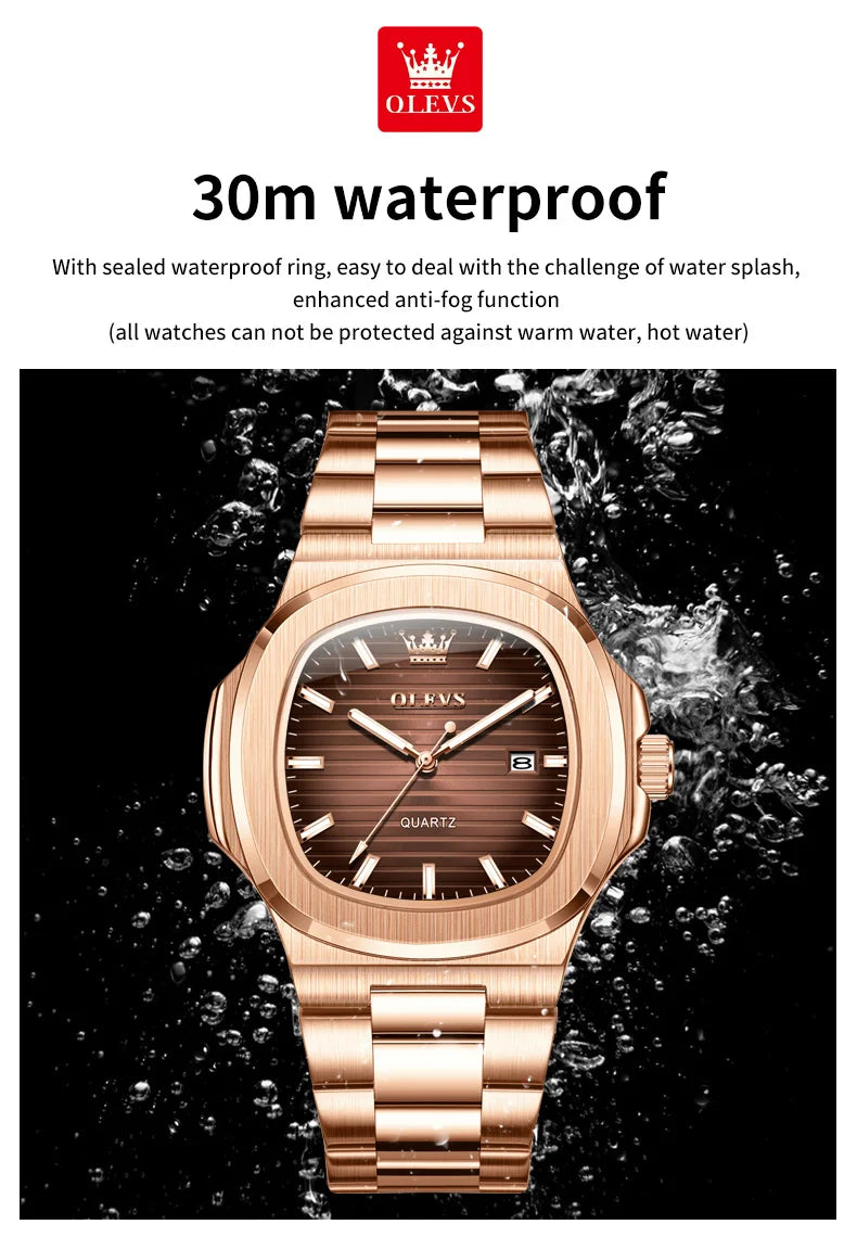 OLEVS 3696 Quartz Watch For Men Luxury Calendar Waterproof Business Men's Wristwatch Luminous Big Dial Fashion Simple Man Watch