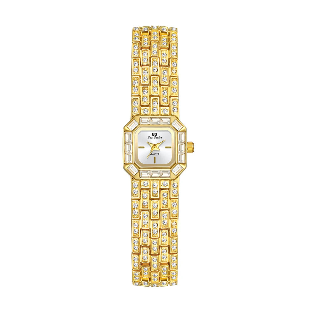 BS Bee Sister Ladies Watches Luxury Diamond Watch Square Bracelet Quartz Wristwatches Fashion Casual Watches Gift Women