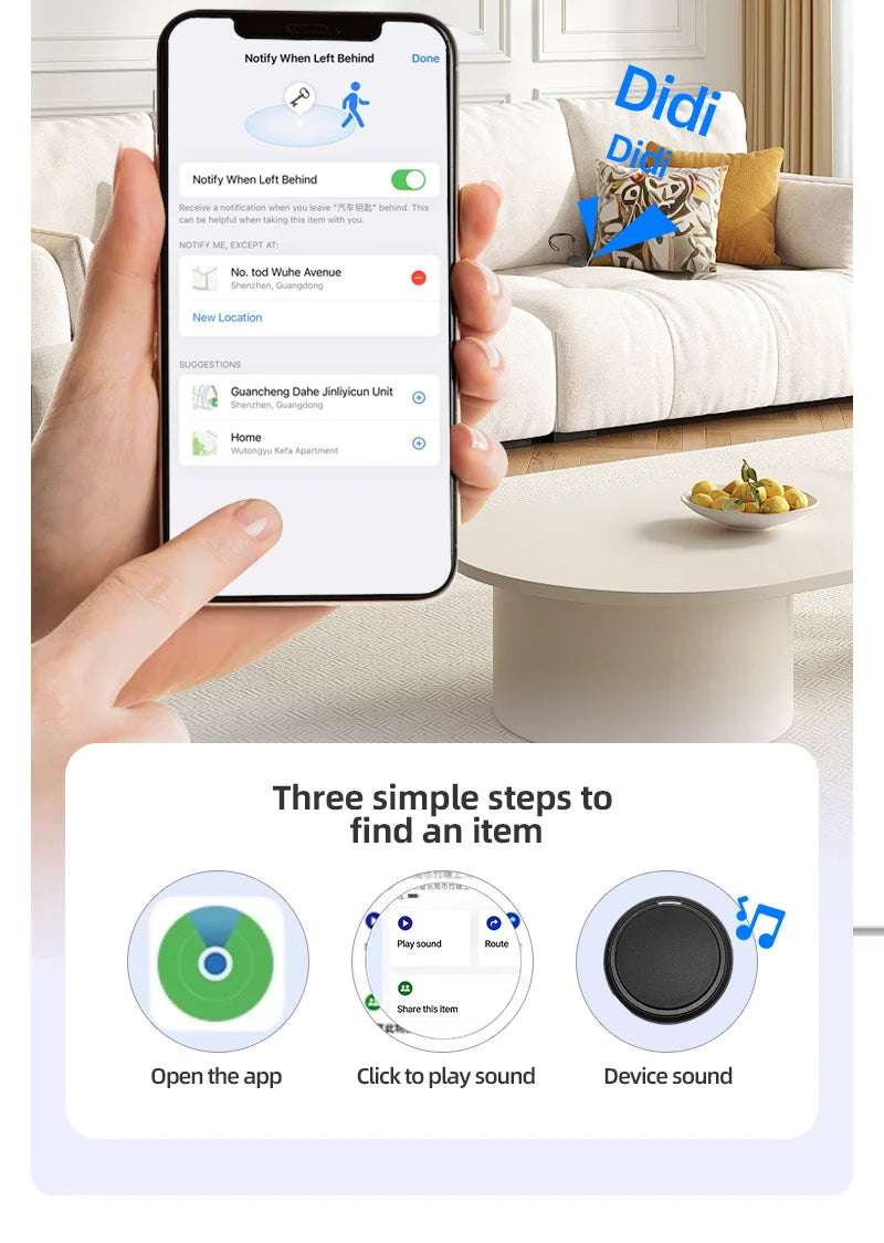 Smart iOS GPS Tracker Tag Suitable For Apple iOS Airtag Anti Loss Locator Car Key Bicycles Elderly People Pets Anti Loss Tracker