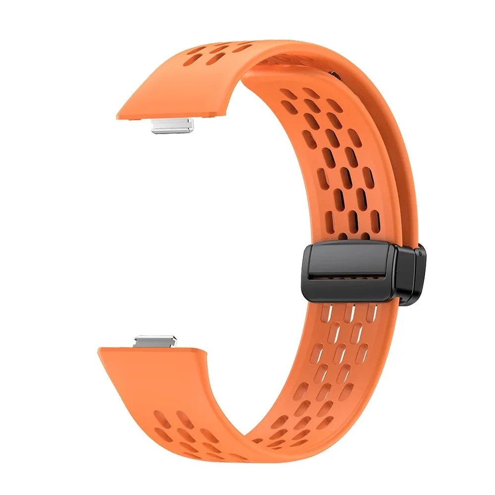 Original Silicone Strap For Huawei Watch Fit 5/4/3 Breathable Replaceable Magnetic Bracelet Band For Huawei Watch Fit 4/5 Pro