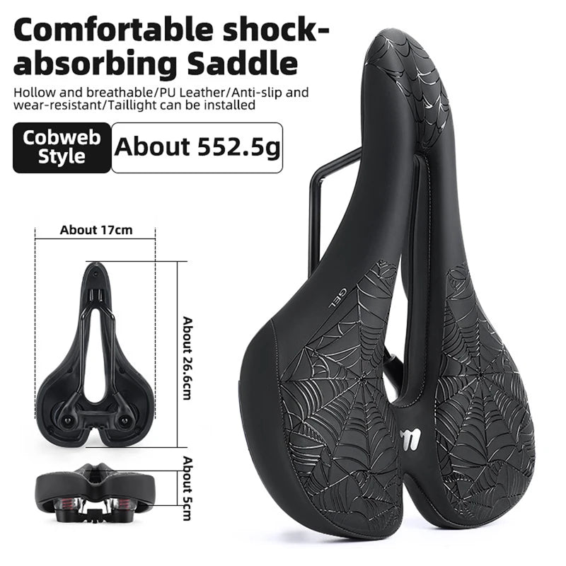 WEST BIKING Bicycle Saddle Comfortable Shockproof Bike Seats with Spring Shock Absorber MTB Road Bike Hollow Breathable Cushion