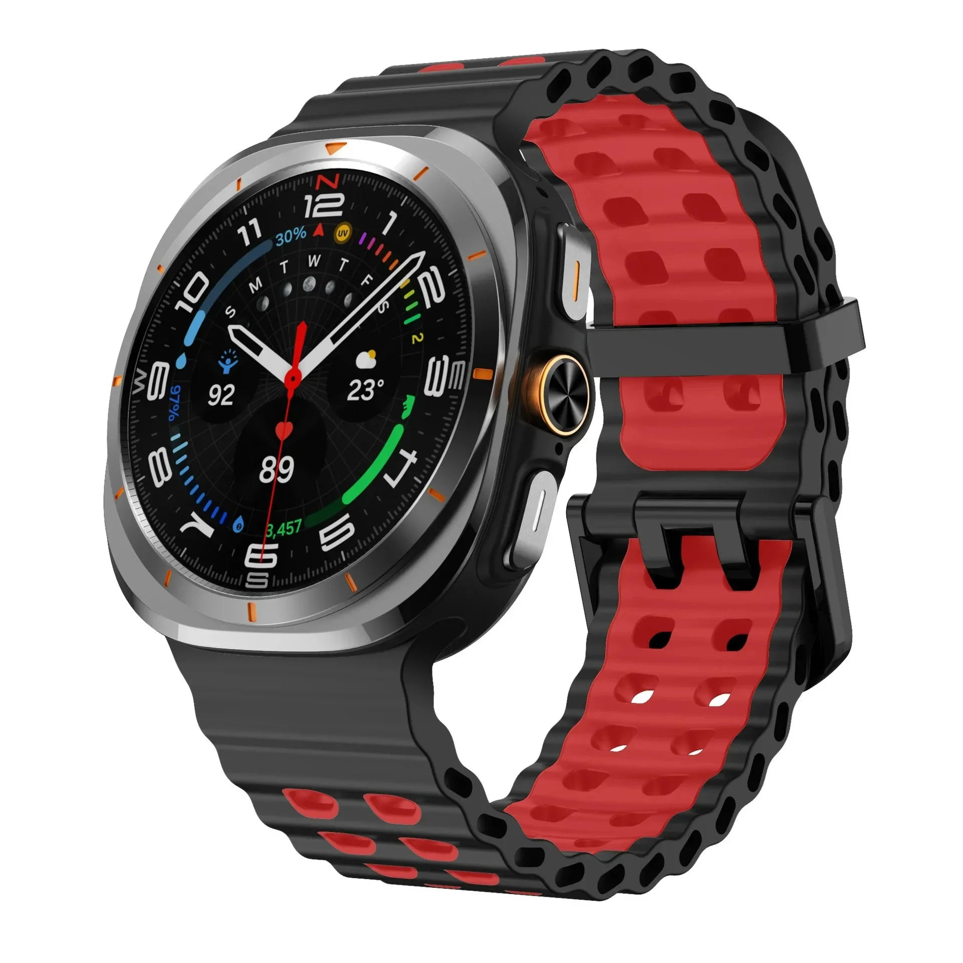 Two-color Silicone Strap for Samsung Galaxy Watch Ultra 47mm Ocean Original Official Wristband Galaxy Watch 8-7 Ultra 47mm Belt