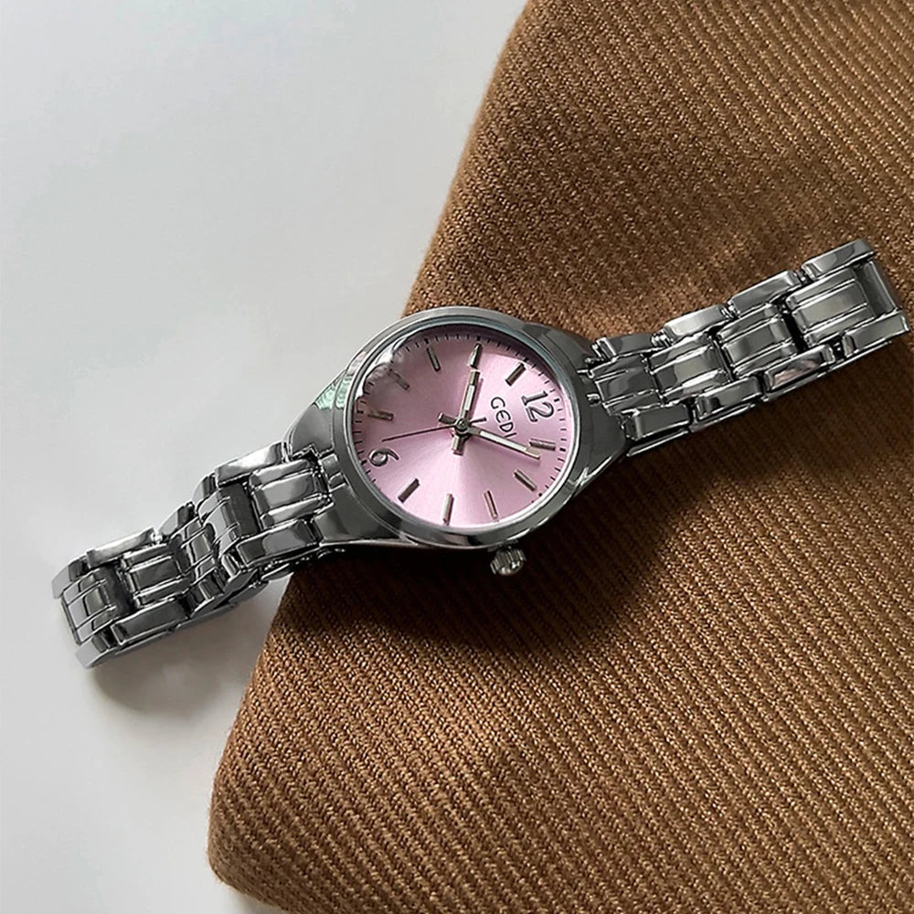 GEDI Small Watch for Women Silver Light Luxury Elegant Waterproof Quartz Watches Ladies Wristwatches Fashion Casual Simple