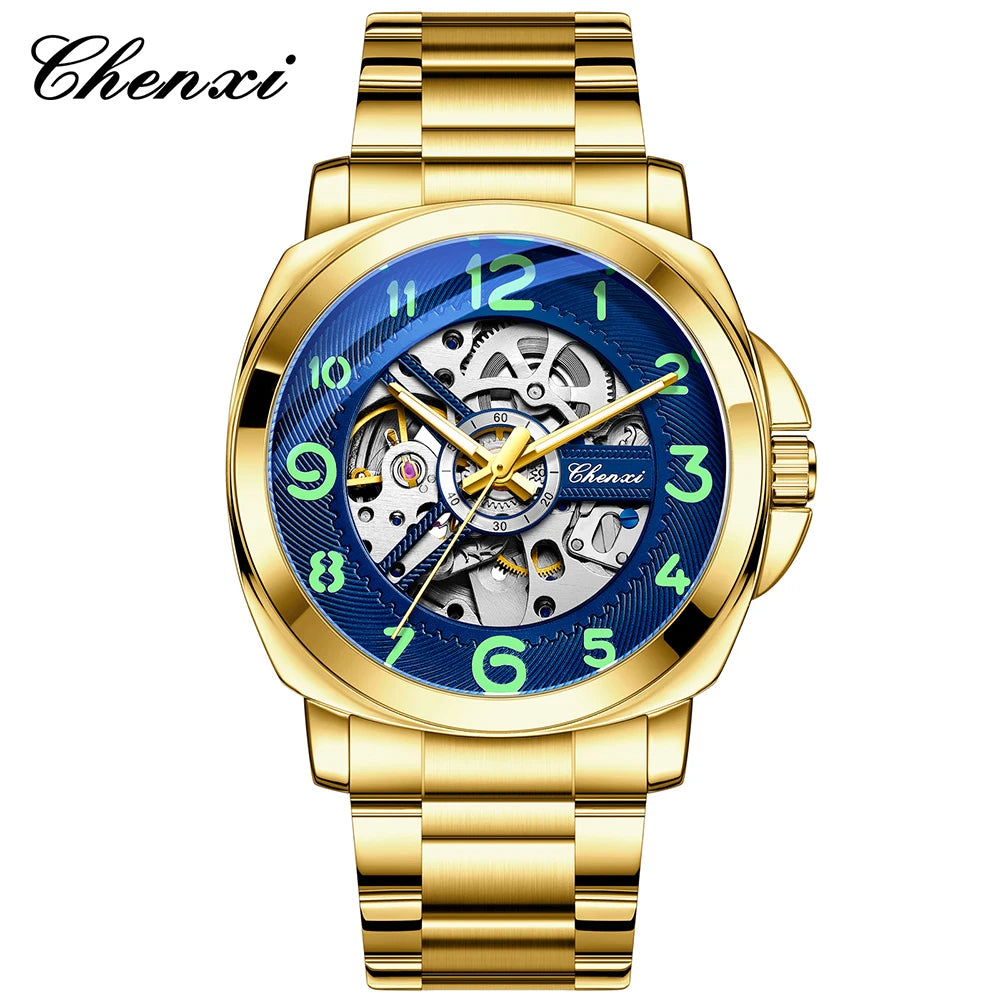 CHENXI New Mechanical Men's Watches Large Openwork Dial Fashion Luminous Waterproof Fully Automatic Mechanical Watch Man