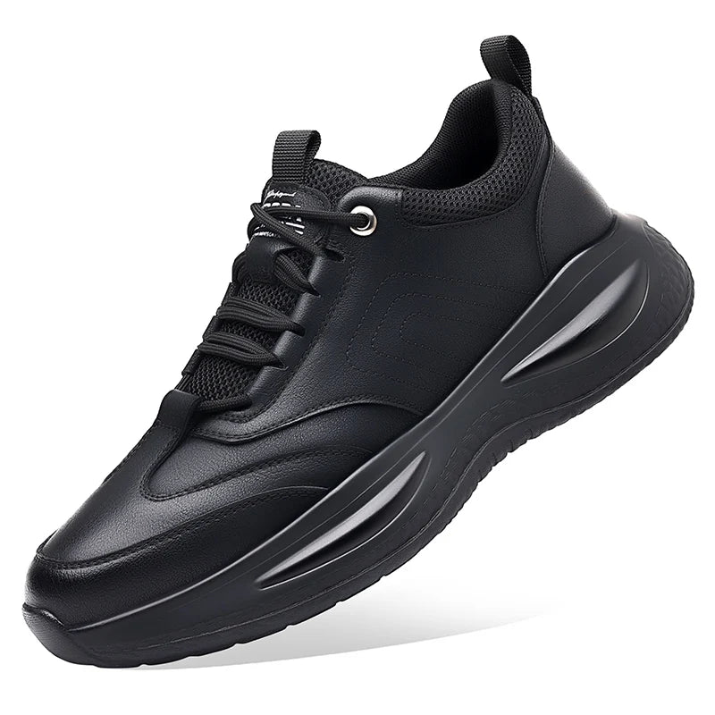 Fashion Men's Autumn Casual Leather Shoes Classic Business Formal Sneakers Comfy Thick Bottom Office Outdoor Daily Walking Shoes