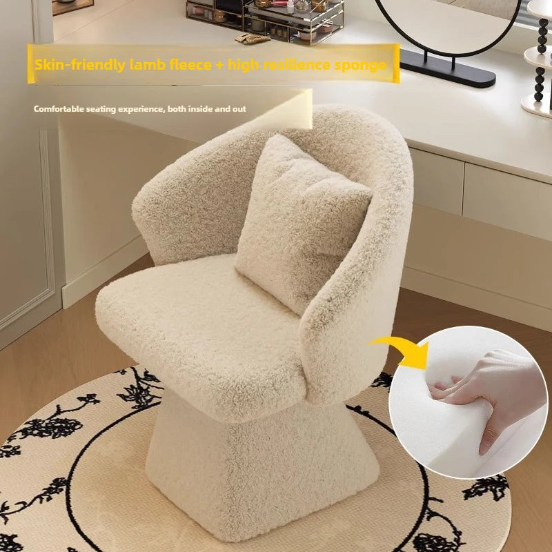 Dressing Table Chair, Rotatable Makeup Stool, Female Bedroom Princess, Light Luxury Nail Salon, Beauty Salon, Reception Chair