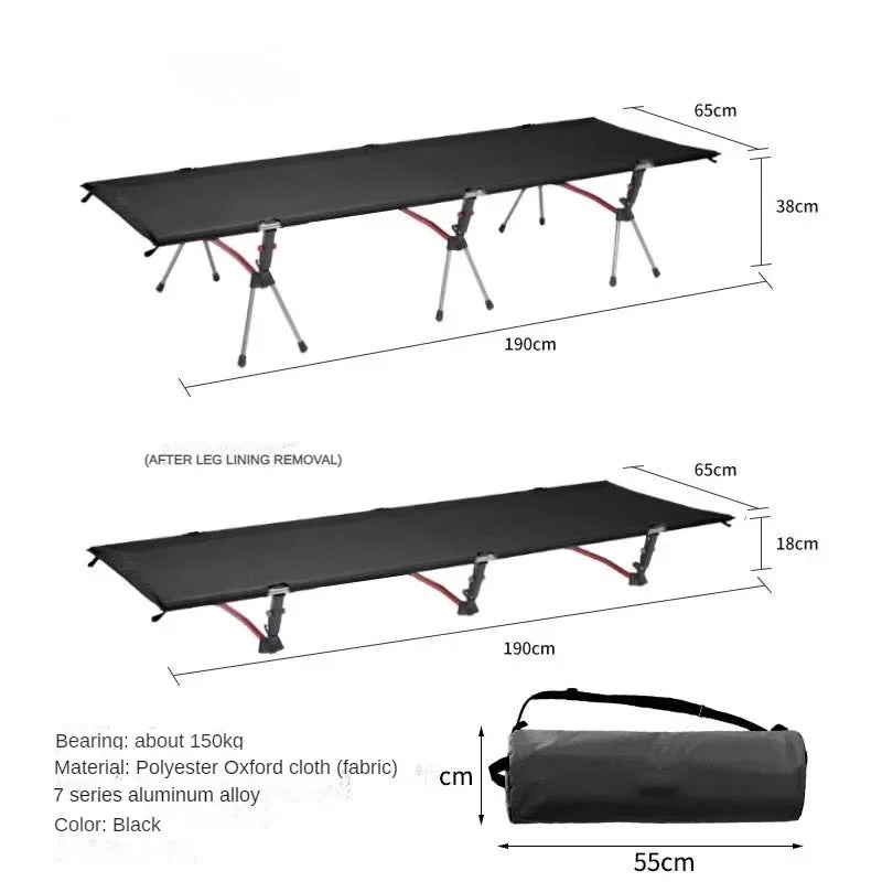191cm Camping Cot Portable Folding Bed chair Ultralight Aluminum Alloy Sleeping Cot for Outdoor Hiking Backpacking Travel