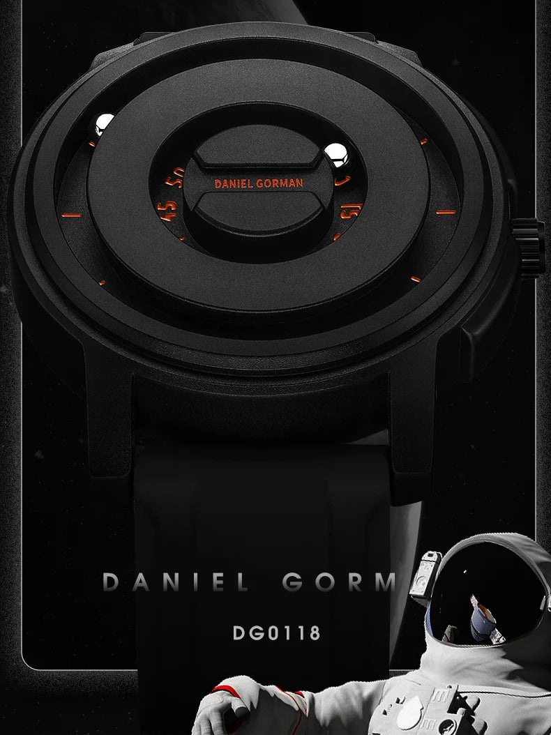 DANIEL GORMAN Fashion Silicone Watch For Men Outdoor Sports Waterproof Scrolling Pointer Magnetic Force Men's Quartz Wristwatch
