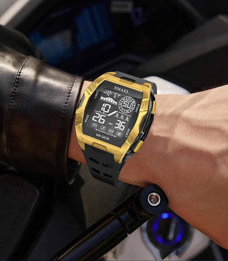 Military Watches Smael relojMen Watch 2025 New 50M Waterproof  Stopwatch Alarm LED Light Digital Watches 8130 Men's Sports Watch