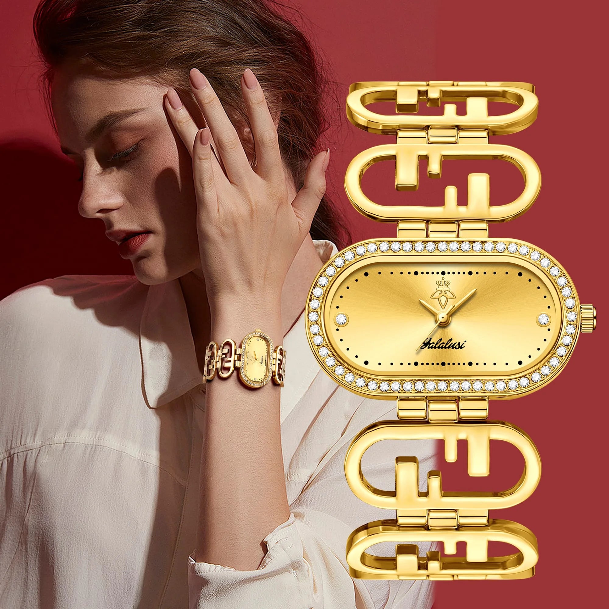 YaLaLuSi Brand Women’s Quartz Water-Resistant Watch: A Luxurious and Elegant Bracelet-Style Timepiece and Gift reloj mujer