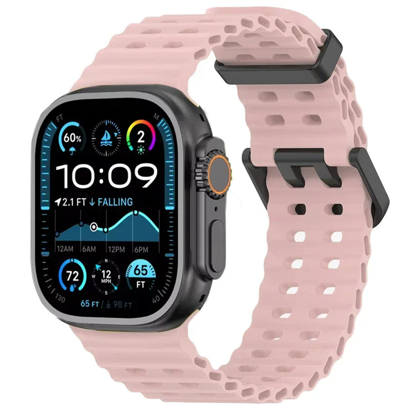 Ocean Silicone Strap for Apple Watch Band Ultra 3/2/1 49mm Series 11 10 46mm Comfortable Band IWatch 9 8 7 6 5 4 SE3 45mm 44mm