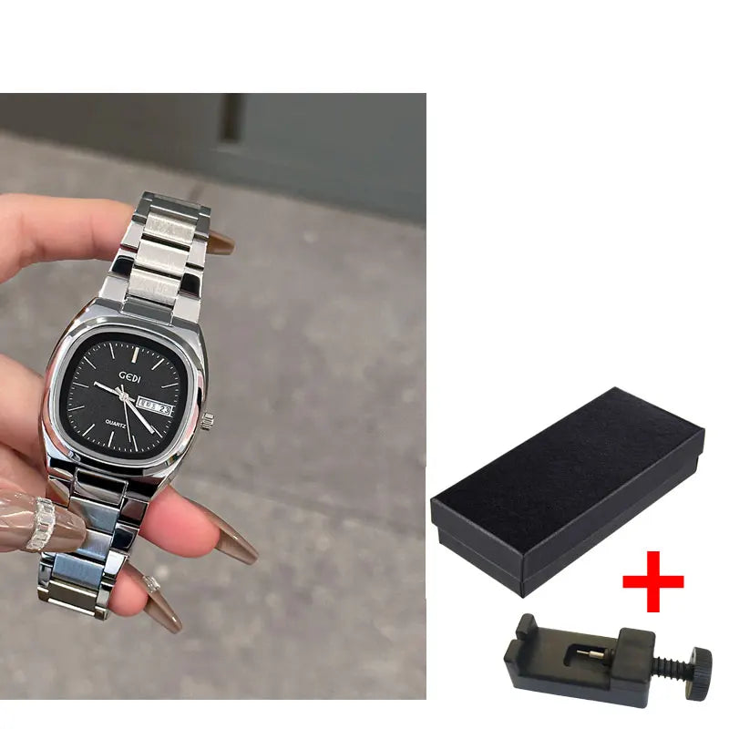 High Quality Women's Watch Minimalist Small Square Plate Bracelet Women's Watch Brown Quartz Waterproof Clock for Wife's Gift